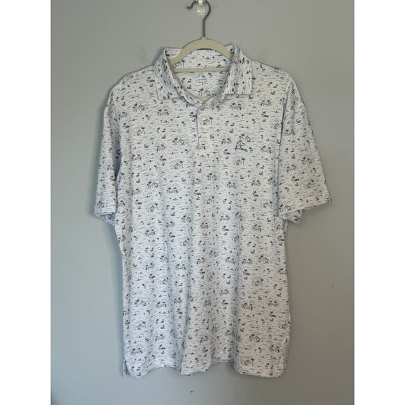 Rhoback Mens The Aloha Short Sleeve Performance Polo Size Large Hawaii Preppy - Picture 1 of 7